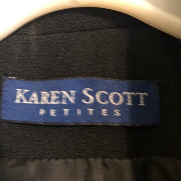 SUIT/ Karen Scott Made for Macys / blazer/pants black tie belt 12P - Picture 4 of 8